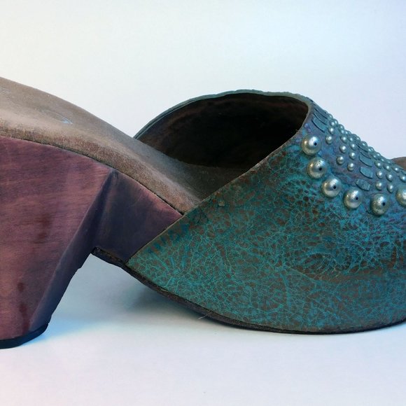 Calleen Cordero Clogs Mules Blue Studded - Picture 3 of 7